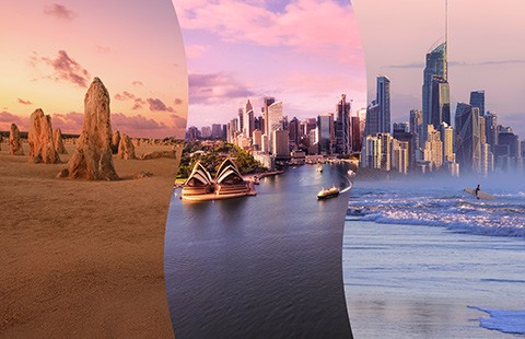 Fliegen Sie zu 35 Destinationen in Australien