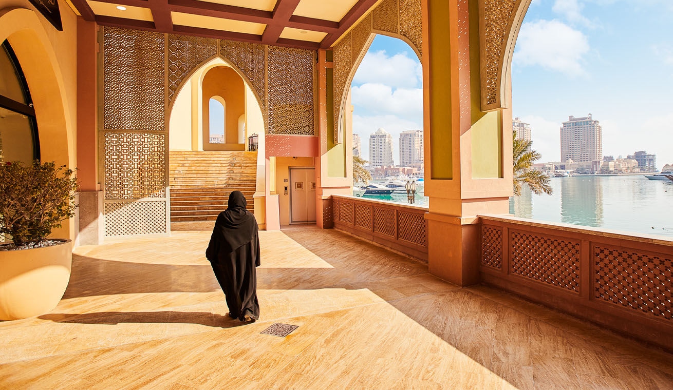 在卡塔尔中途停留